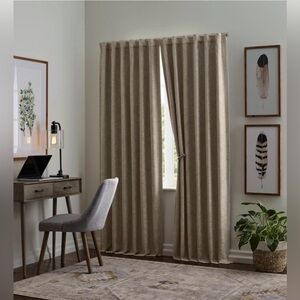 2PK Allen+Roth 50x84-in Cream Blackout Thermal Lined Grommet Curtain Panel
